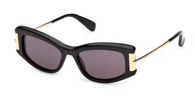Max Mara Mm0189 01a Women's Sunglasses Black Size 52