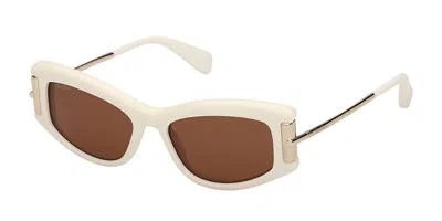 Max Mara Mm0189 25e Women's Sunglasses  Size 52 In White