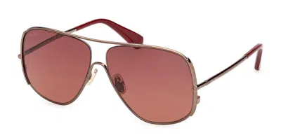 Max Mara Mm0190 33t Women's Sunglasses Gold Size 60 In Pink