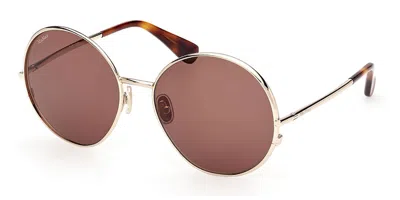 Max Mara Mm0191 32e Women's Sunglasses  Size 59 In Gold