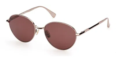 Max Mara Mm0200 36s Women's Sunglasses Gold Size 54 In Brown