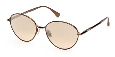 Max Mara Mm0200 38l Women's Sunglasses Gold Size 54 In Brown