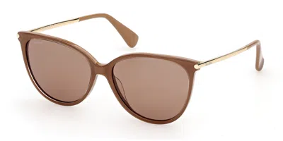 Max Mara Mm0201 46e Women's Sunglasses Brown Size 57