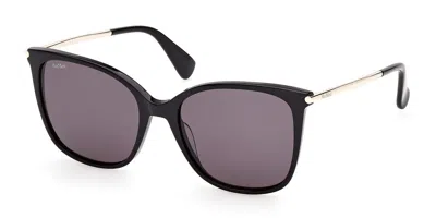 Max Mara Mm0202 01a Women's Sunglasses Black Size 55