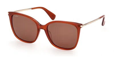 Max Mara Mm0202 42e Women's Sunglasses Orange Size 55 In Brown
