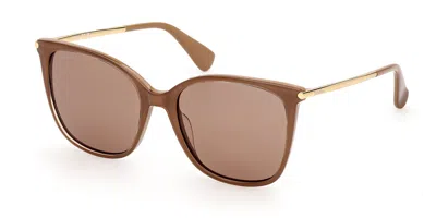 Max Mara Mm0202 46e Women's Sunglasses Brown Size 55
