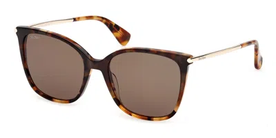 Max Mara Mm0202 56j Women's Sunglasses Tortoiseshell Size 55 In Burgundy