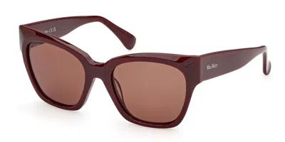 Max Mara Mm0204 71e Women's Sunglasses Burgundy Size 54 In Brown