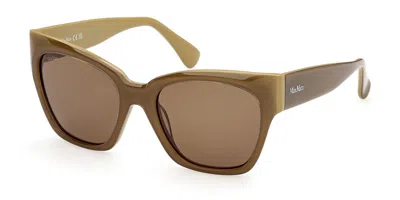 Max Mara Mm0204 95n Women's Sunglasses Green Size 54 In Brown