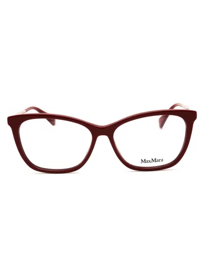 Max Mara Mm5009 Eyeglasses In 066 - Shiny Red/clear Demo Lens