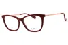 Max Mara Mm5009 Rectangular Acetate Eyeglasses In Burgundy