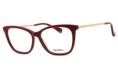 Max Mara Mm5009 Rectangular Acetate Eyeglasses In Burgundy