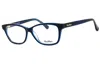 Max Mara Ladies Blue Rectangular Eyeglass Frames Mm5013 In Blue