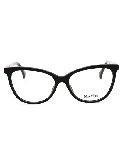 Max Mara Mm5018 Eyeglasses In 045 - Shiny Light Brown/clear Demo Lens
