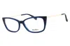 Max Mara Ladies Blue Rectangular Eyeglass Frames Mm5026 In Yellow