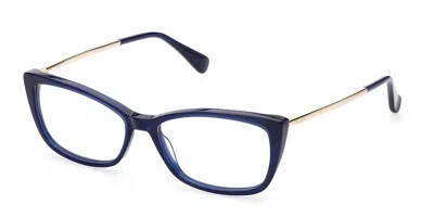 Max Mara Mm5026 090 Women's Glasses Blue Size 54 - Free Lenses - Blue Light Block Available