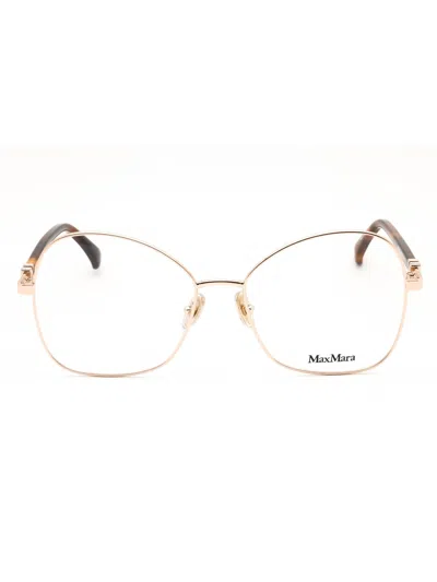 Max Mara Mm5033 Eyeglasses In 032 - Pale Gold/clear Demo Lens