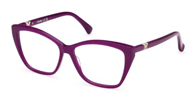 Max Mara Mm5036 Women's Glasses, Purple, Size 54 In Brown