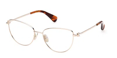 Max Mara Mm5047 028 Women's Glasses Rose-gold Size 53 - Free Lenses - Blue Light Block Available In Yellow