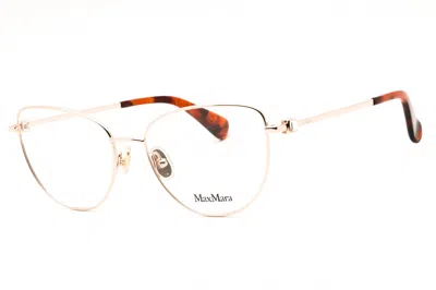 Max Mara Mm5047 Cat-eye Metal Frame Eyeglasses In Rose Gold