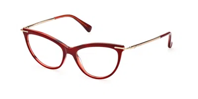 Max Mara Mm5049 Women's Glasses, Burgundy, Size 53 In Brown