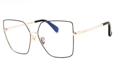 Max Mara Mm5073hb Oversized Square Metal Eyeglasses In Gold