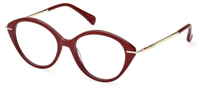 Max Mara Mm5075 Women's Glasses, Red, Size 52 In Burgundy