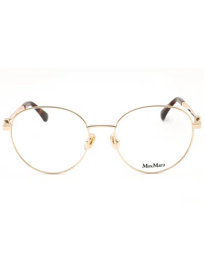 Max Mara Mm5081 Eyeglasses In 033 - Pink Gold/clear Demo Lens