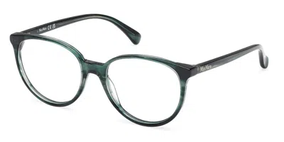 Max Mara Mm5084 098 Women's Glasses Green Size 53 - Free Lenses - Blue Light Block Available In Dark Green Horn,striped