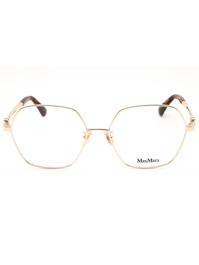 Max Mara Mm5087-d Eyeglasses In 032 - Pale Gold/clear Demo Lens