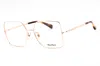 Max Mara Mm5098h Rectangular Metal Eyeglasses In Rose Gold