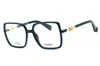 Max Mara Mm5108h Rectangular Logo-plaque Eyeglasses In Turquoise