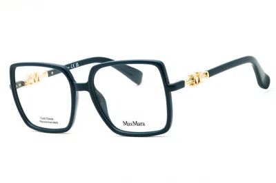 Max Mara Mm5108h Rectangular Logo-plaque Eyeglasses In Turquoise