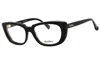 Max Mara Ladies Black Rectangular Eyeglass Frames Mm5114 In Black