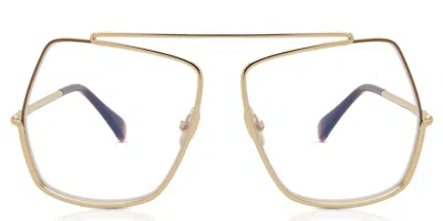 Max Mara Mm5118-b Blue-light Block 032 Women's Glasses Gold Size 58 - Free Lenses - Blue Light Block Availabl