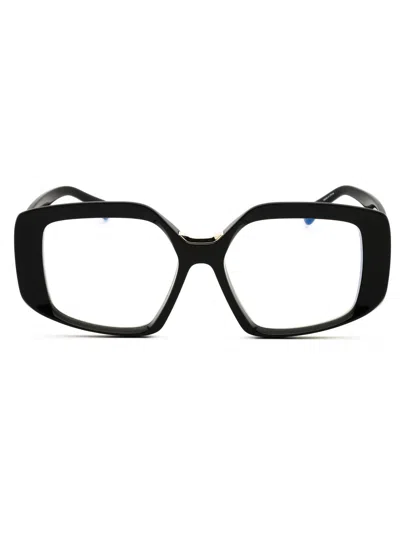 Max Mara Mm5131-b Eyeglasses In 001 - Shiny Black/clear Demo Lens