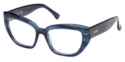 Max Mara Mm5135 92 Women's Glasses Blue Size 53 - Free Lenses - Blue Light Block Available