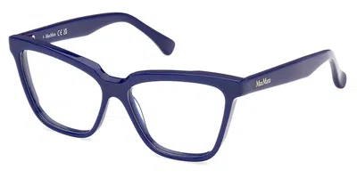 Max Mara Mm5136 90 Women's Glasses Blue Size 53 - Free Lenses - Blue Light Block Available In White