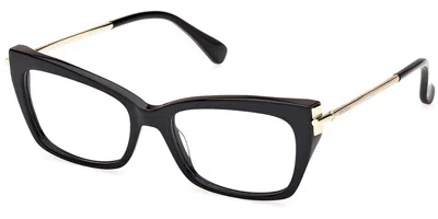 Max Mara Mm5137 1 Women's Glasses Black Size 53 - Free Lenses - Blue Light Block Available In Orange