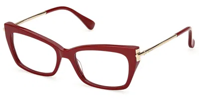 Max Mara Mm5137 66 Women's Glasses Red Size 53 - Free Lenses - Blue Light Block Available In Black