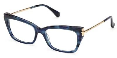 Max Mara Mm5137 92 Women's Glasses Blue Size 53 - Free Lenses - Blue Light Block Available In Neutral