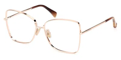 Max Mara Mm5140 28 Women's Glasses Gold Size 56 - Free Lenses - Blue Light Block Available In Metallic