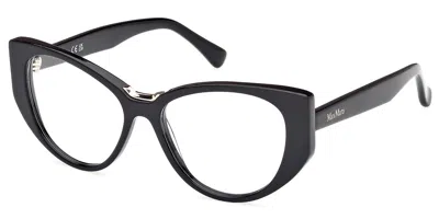 Max Mara Mm5142 Women's Glasses, Black, Size 52 In Shiny Black