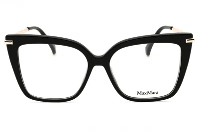 Max Mara Mm5144 Eyeglasses In Shiny Black/clear Demo Lens