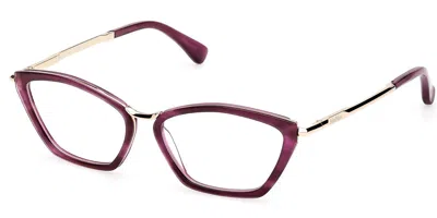 Max Mara Mm5152 083 Women's Glasses  Size 54 - Free Lenses - Blue Light Block Available In Violet Horn,gold