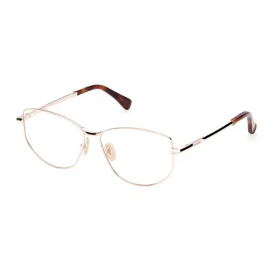 Max Mara Mm5153 Mini Eyeglasses With Shiny Rose Gold Finish In Neutral