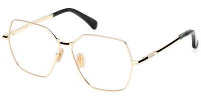Max Mara Mm5154 030 Women's Glasses  Size 56 - Free Lenses - Blue Light Block Available In Gold