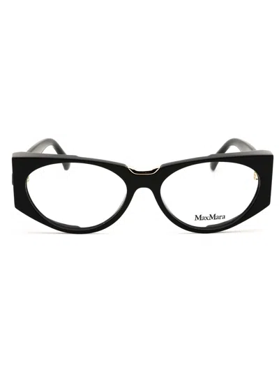 Max Mara Mm5158 Eyeglasses In Shiny Red / Clear Demo Lens