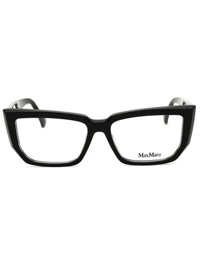 Max Mara Mm5160 Eyeglasses In Dark Havana / Clear Demo Lens