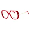 Max Mara Mm5175 Geometric Eyeglasses In Red